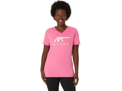 WOMEN'S ASICS STRIPES V-NECK