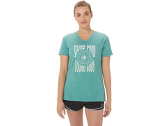 WOMEN'S SUNFLOWER SLOGAN V-NECK
