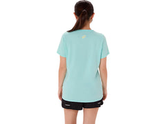 WOMEN'S ASICS STRIPES V-NECK