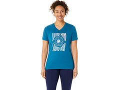 WOMEN'S SUNFLOWER SLOGAN V-NECK