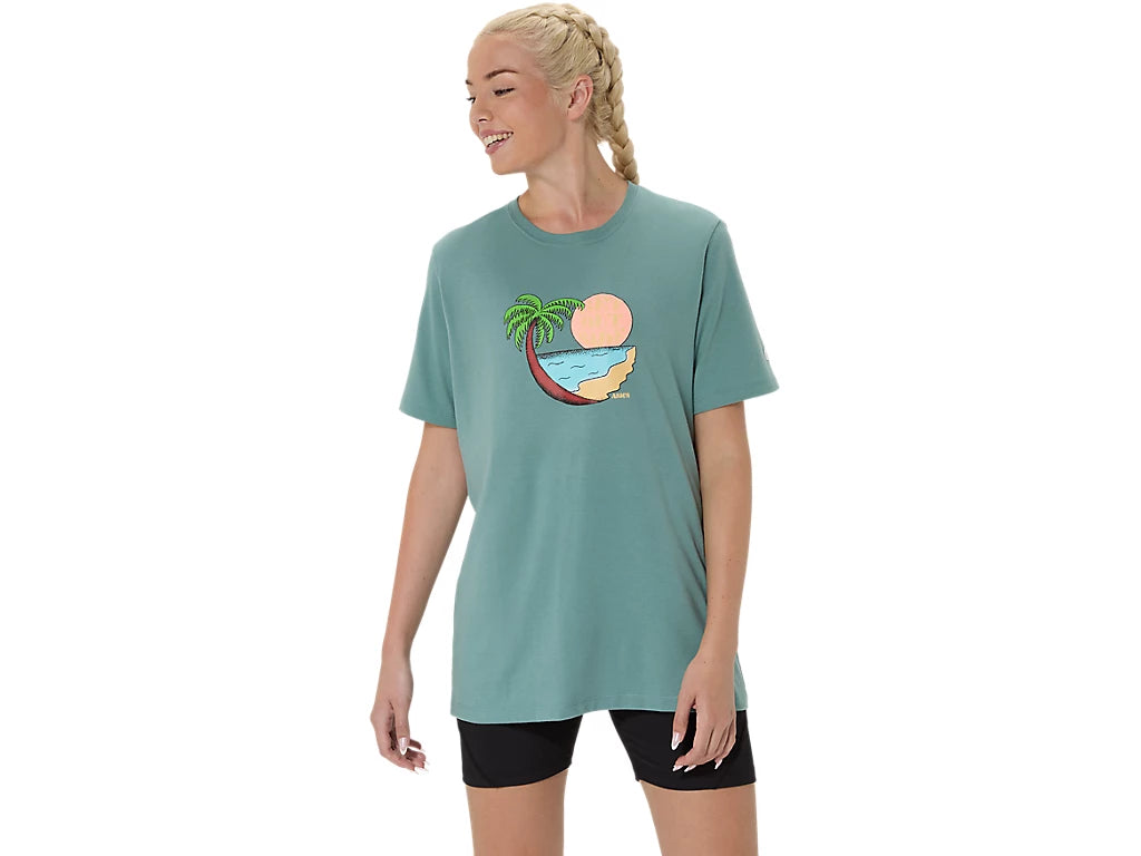 UNISEX ASICS PALM IN THE SUN SHORT SLEEVE TEE